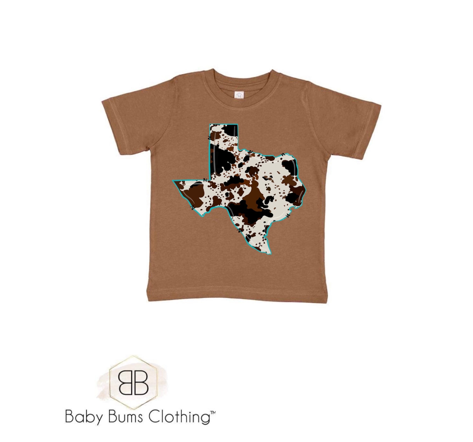 BROWN COW TX T-SHIRT - Baby Bums Clothing 