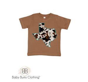 BROWN COW TX T-SHIRT - Baby Bums Clothing 