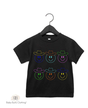 NEON WESTERN SMILEYS KIDS T-SHIRT - Baby Bums Clothing 