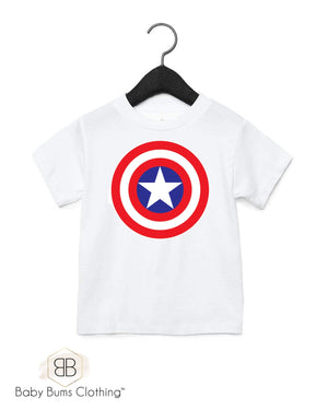 CAPTAIN A SHIELD KIDS T-SHIRT - Baby Bums Clothing 