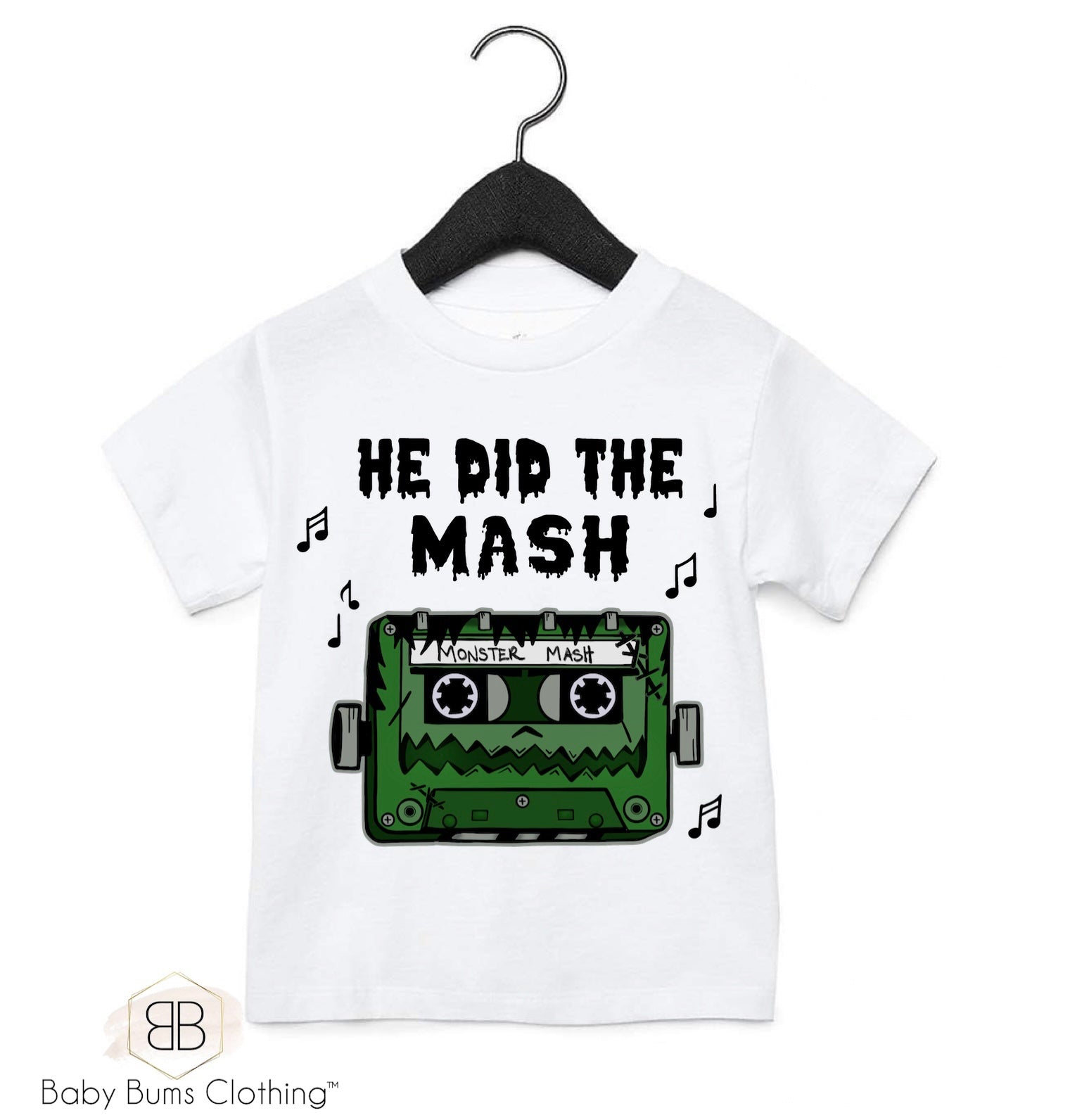 BLACK MONSTER MASH T-SHIRT - Baby Bums Clothing 