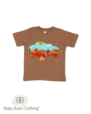 DESERT BISON T-SHIRT - Baby Bums Clothing 