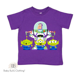 SPACE RANGER AND ALIENS T-SHIRT - Baby Bums Clothing 