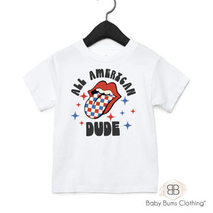 ALL AMERICAN DUDE TONGUE KIDS T-SHIRT - Baby Bums Clothing 