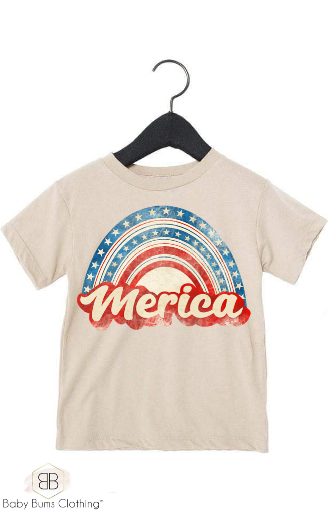 MERICA RAINBOW KIDS T-SHIRT - Baby Bums Clothing 