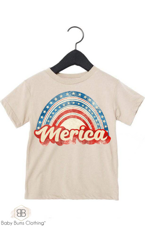 MERICA RAINBOW KIDS T-SHIRT - Baby Bums Clothing 