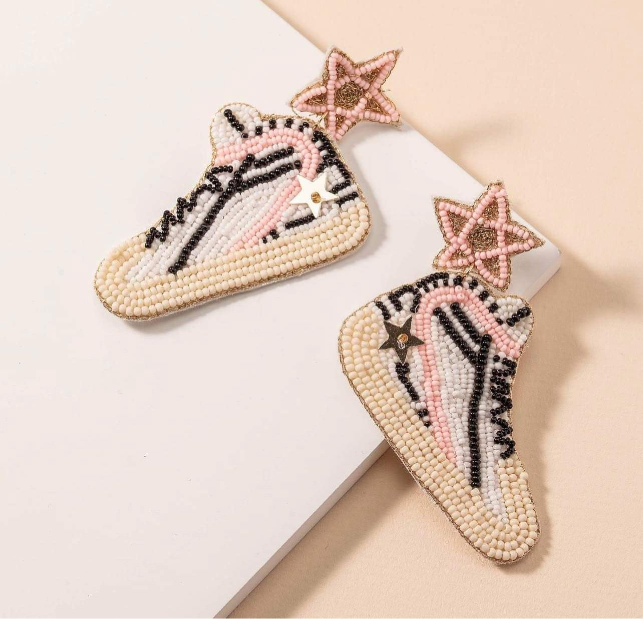 STAR SNEAKERS PINK EARRINGS - Baby Bums Clothing 
