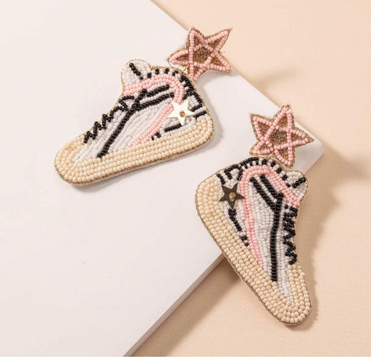 STAR SNEAKERS PINK EARRINGS - Baby Bums Clothing 