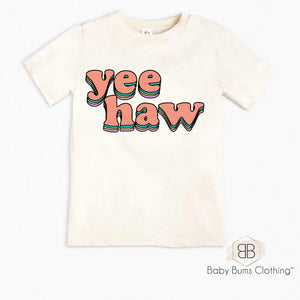 RETRO RAINBOW YEEHAW KIDS T-SHIRT - Baby Bums Clothing 