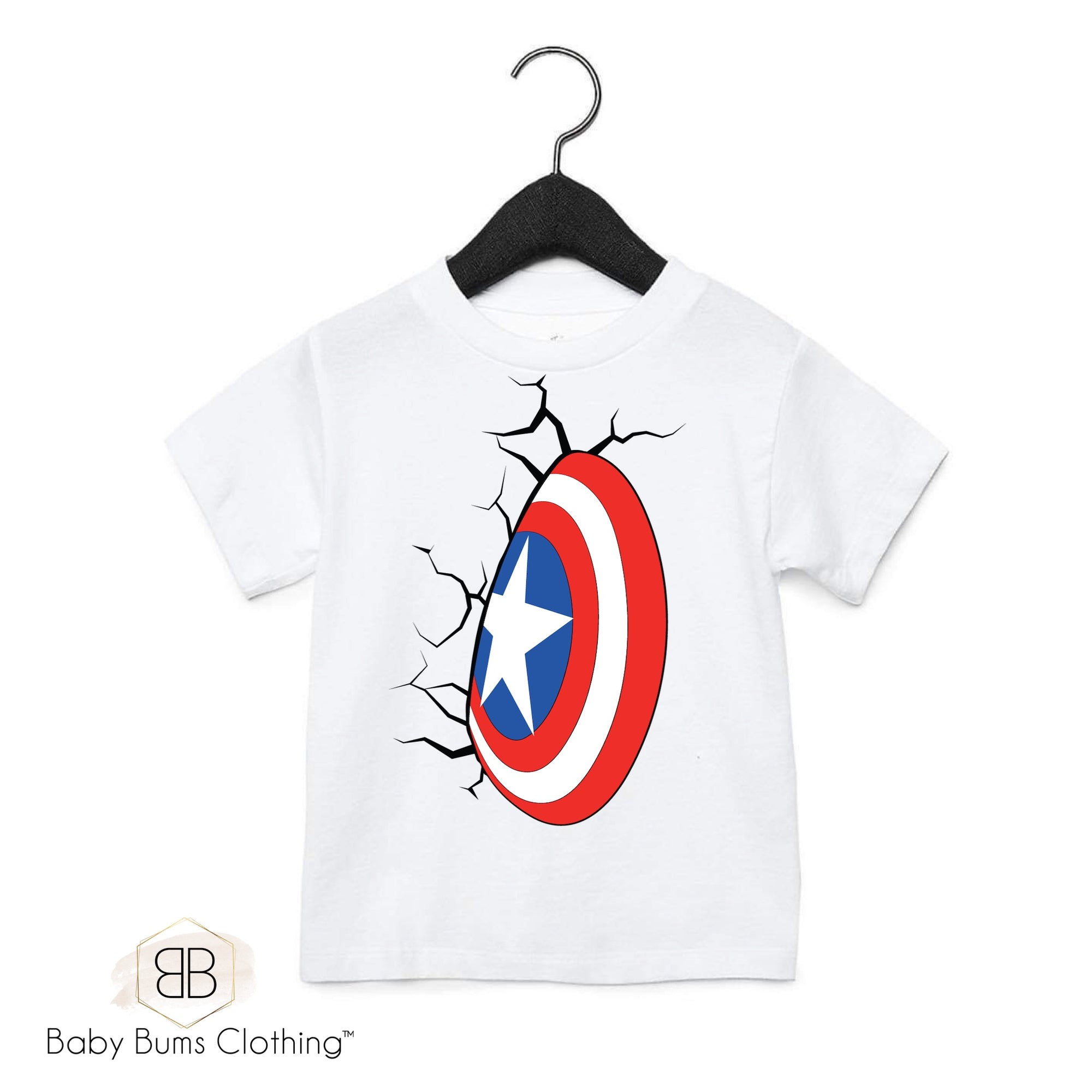 CRACKED CAPTAIN A KIDS T-SHIRT - Baby Bums Clothing 