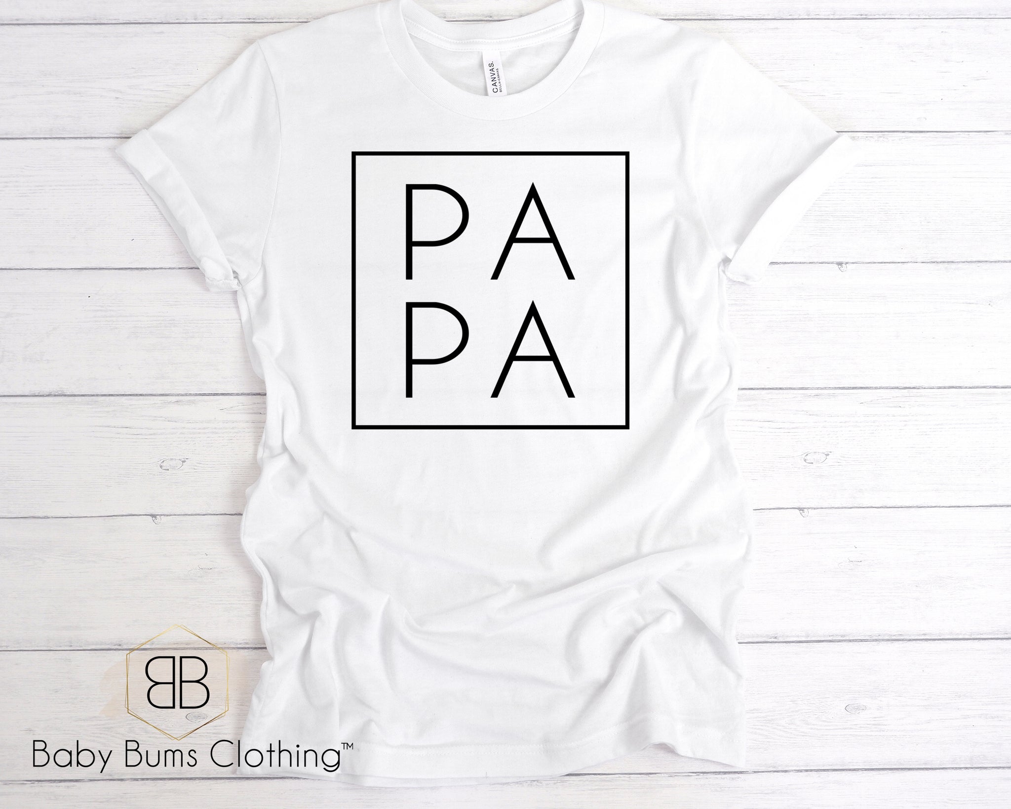 PAPA BOX BLACK ADULT UNISEX T SHIRT Baby Bums Brand