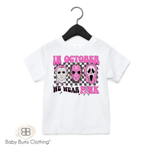 CHECKERED PINK OCTOBER T-SHIRT - Baby Bums Clothing 