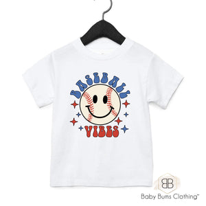 RWB BASEBALL VIBES KIDS T-SHIRT - Baby Bums Clothing 