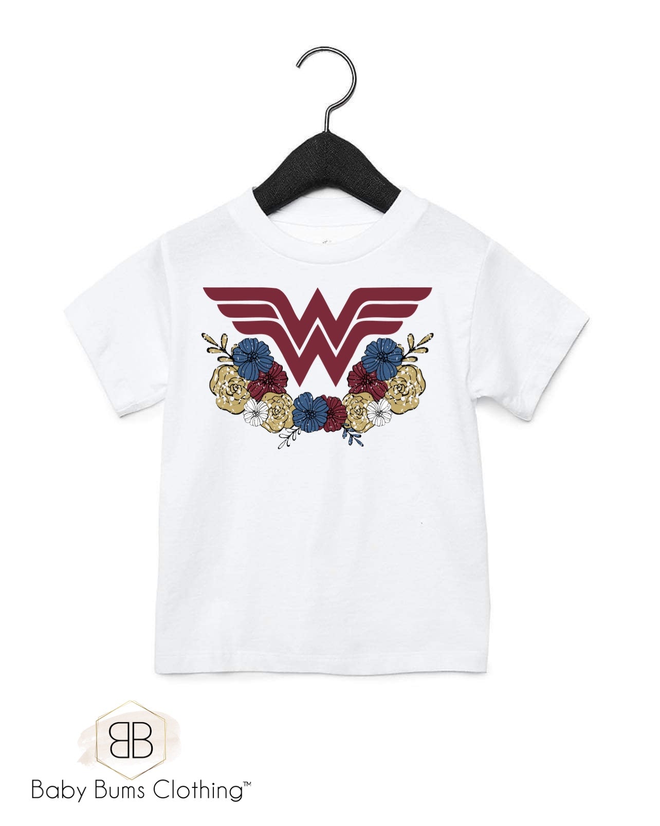 FLORAL WW KIDS T-SHIRT - Baby Bums Clothing 