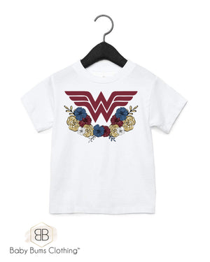 FLORAL WW KIDS T-SHIRT - Baby Bums Clothing 