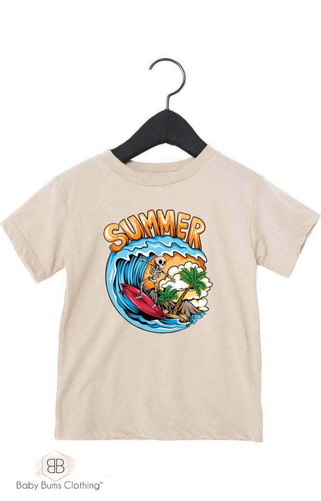 SUMMER SURFER SKELLY KIDS T-SHIRT - Baby Bums Clothing 